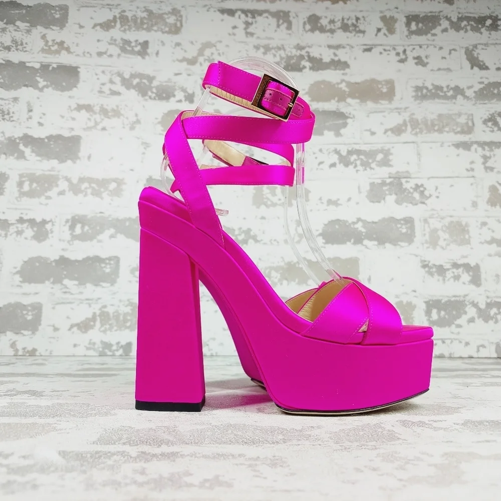 Jimmy Choo Hot Pink Platform Sandals